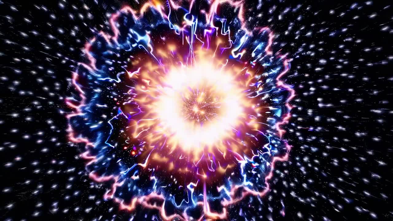 A mesmerizing video of a starry sky with a pink star, captured from a wide-angle perspective