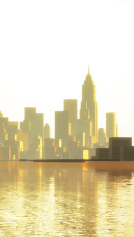 golden hour city skyline