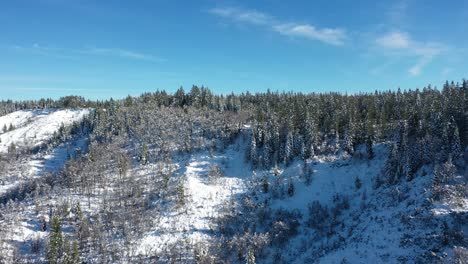 Snow-Covered-Mountain-Top---Fly-In-Aerial