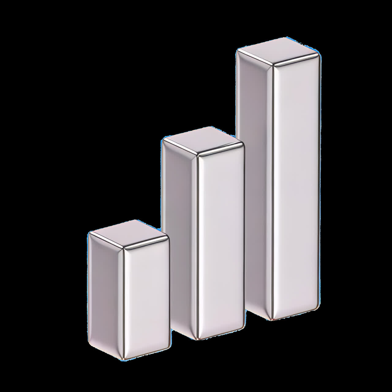 Minimalist growth bar chart animation isolated asset, transparent 4K video, alpha channel, ProRes