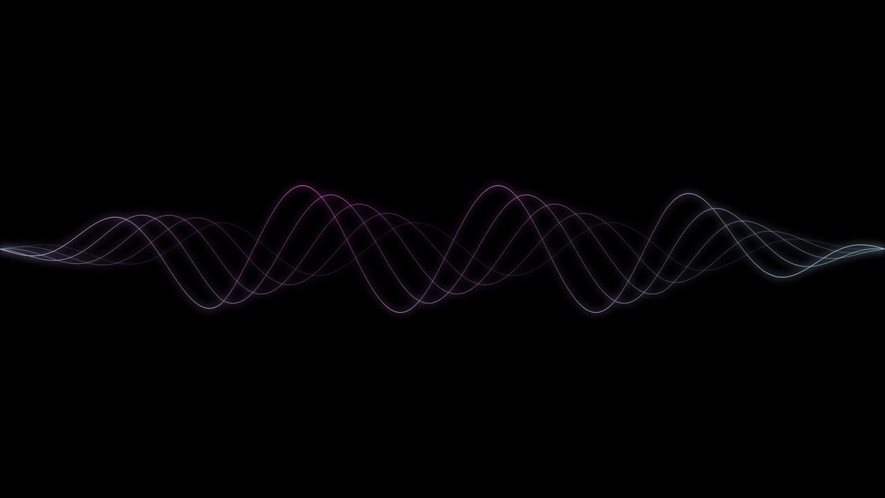 líneas de neón brillantes. 4k abstracto en bucle azul y violeta fondo de movimiento ondulado