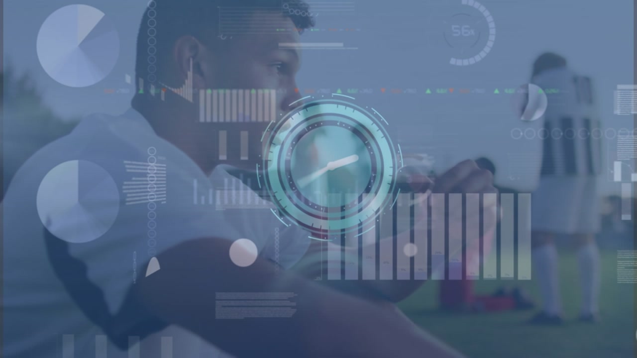 Animation of data processing over diverse male soccer players