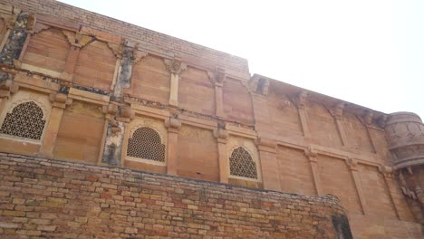 Außenwand-Des-Maan-Singh-Palastes-Der-Gwalior-Festung-In-Madhya-Pradesh,-Indien