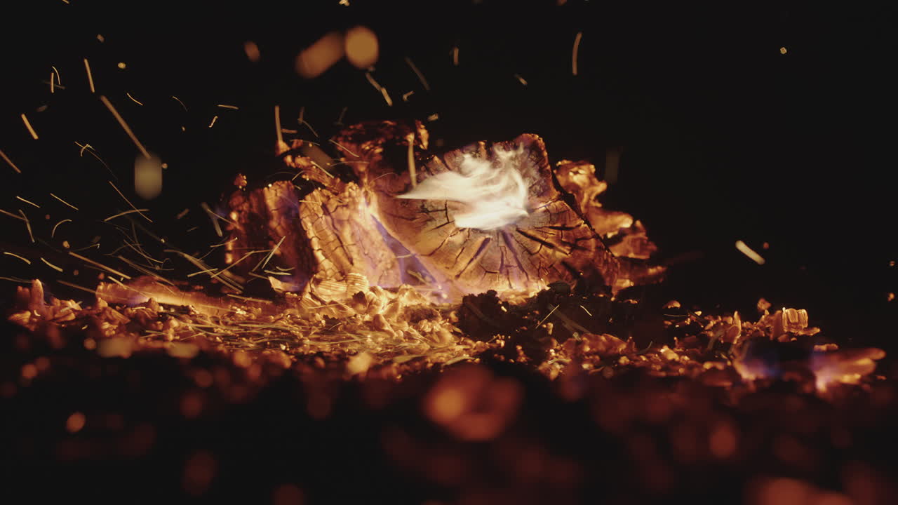 불타는 불의 클로즈업