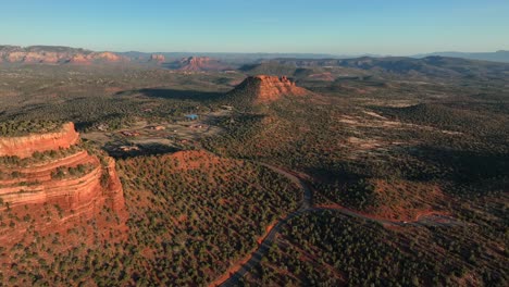 exotic nature landscape with steep red canyons surrounded with vegetation in sedona, arizona