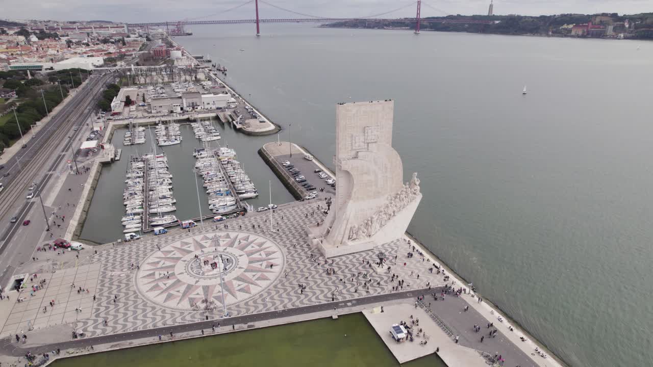 Aerial Orbit: Lisbon's Monument to the Discoveries and Bélem Marina, Portugal