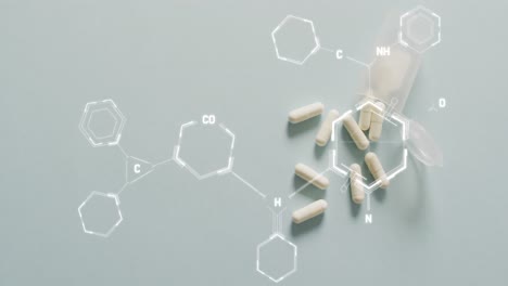 animation of dna strand diagrams over pills