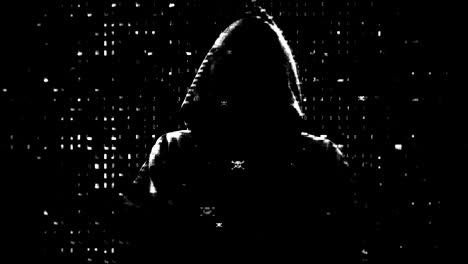 mystische silhouette eines hackers