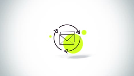arrows rotate with messages symbol flat animation