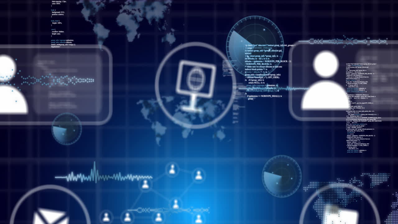 Animation of digital icons and data processing