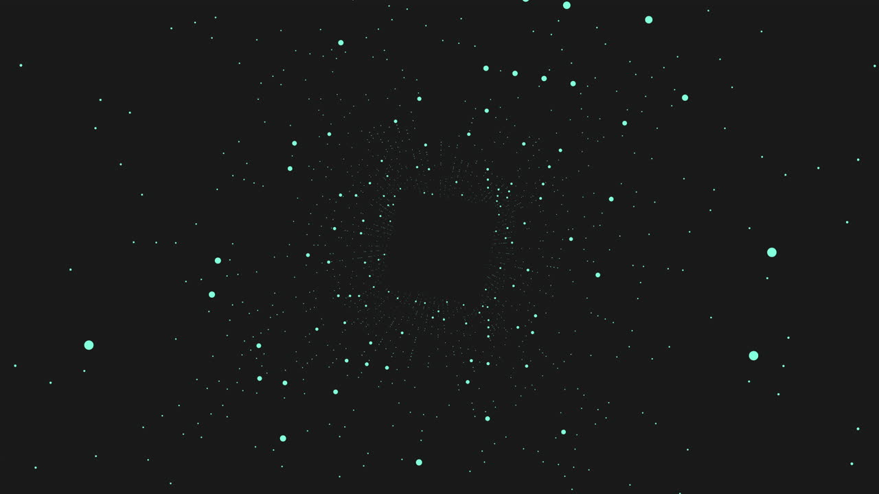 In this image, a dark background showcases white dots dispersed in a circular pattern, resembling a starry night sky. The dots create a serene and celestial ambiance