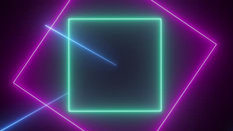 abstracte gloeiende neonanimatie van geometrische vormen en lijnen