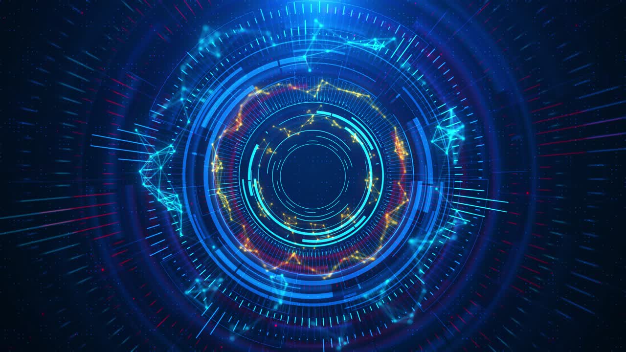 Cyber digital cyberspace particles tunnel futuristic interface pattern hitech digital hi technology