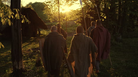 vikings at sunset