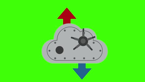 pantalla verde, icono de infracción de seguridad, nube