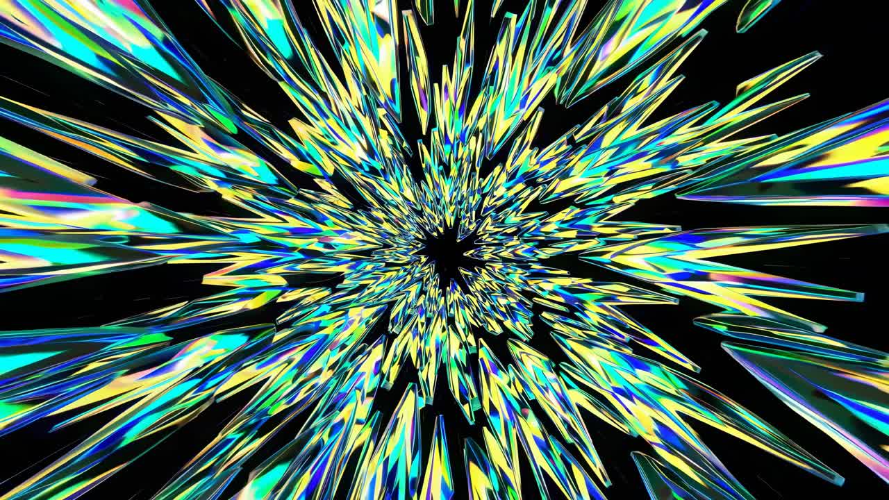 Abstract Iridescent Crystal Burst