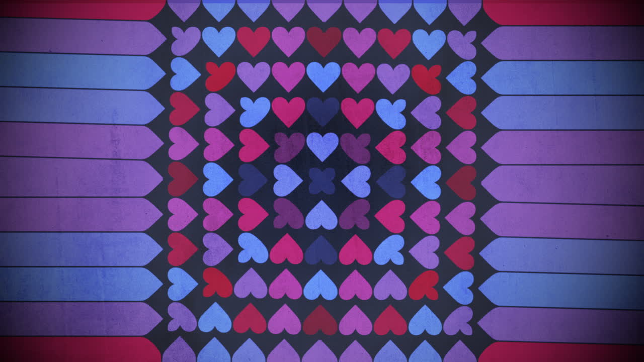 patrón de corazones de colores de movimiento 11