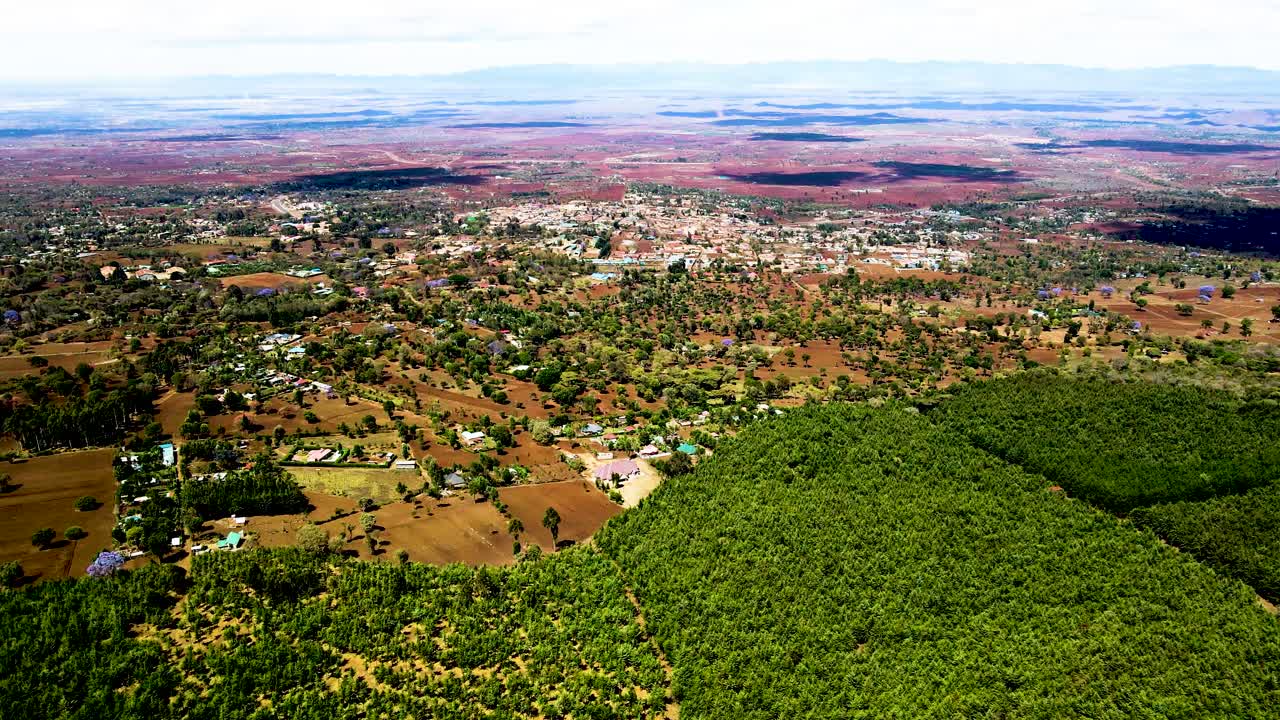 드론 뷰 - 아프리카 숲 - 아프리카 부시 화재