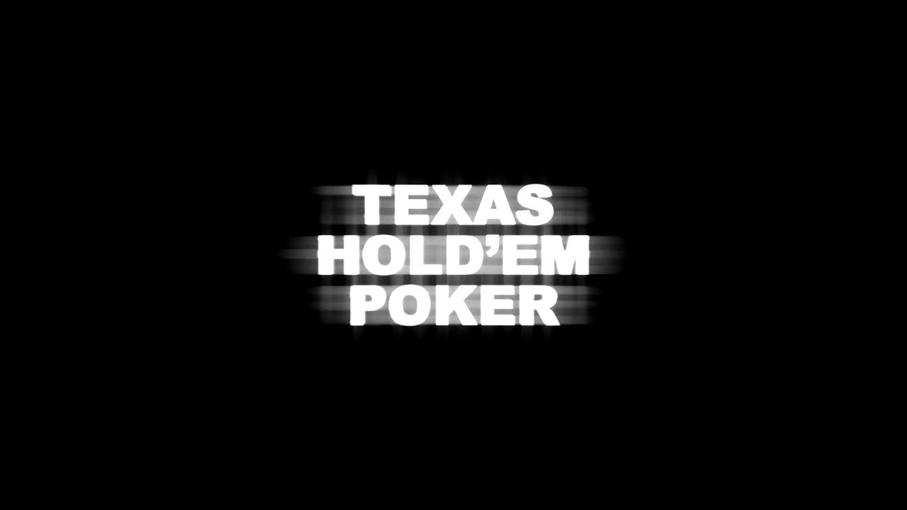 texas poker hold'em glitch animación de texto, renderización, fondo, con canal alfa, bucle