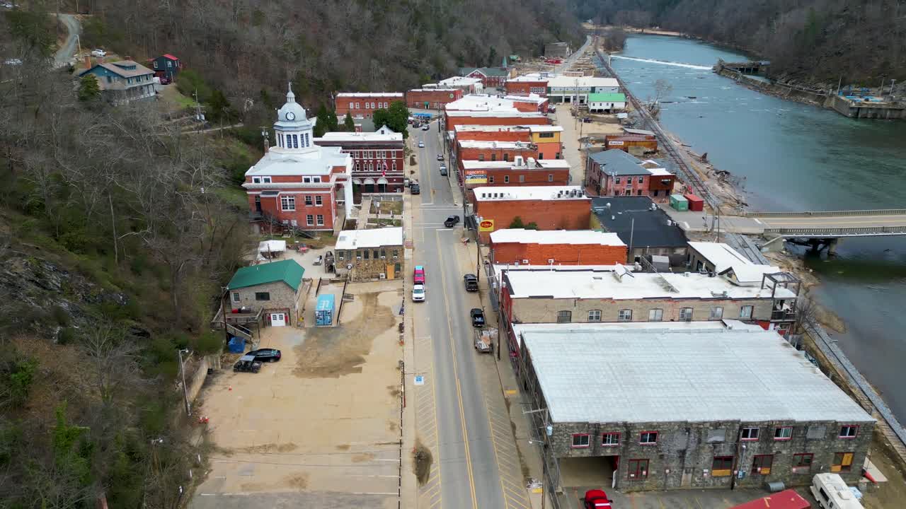 4K Aerial Drone Video of Historic Downtown Marshall, NC after Hurricane Helene and Milton (2024)