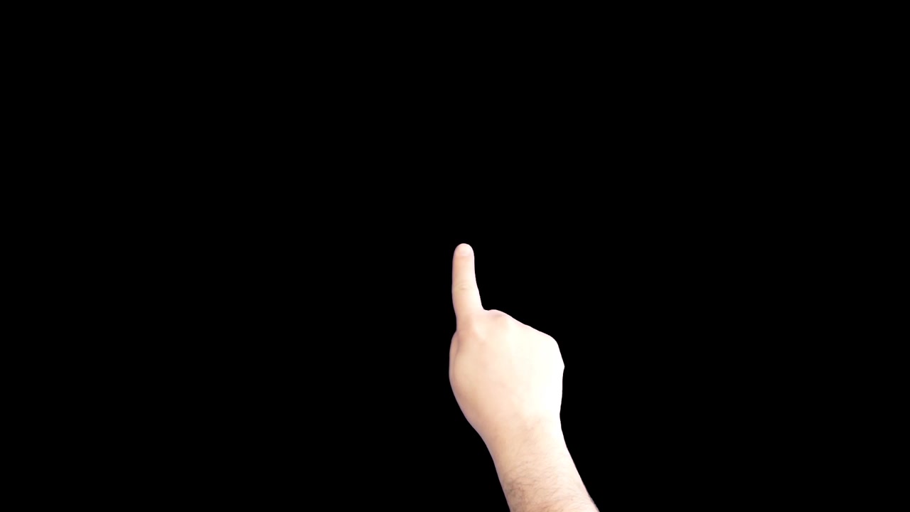 上を指している手