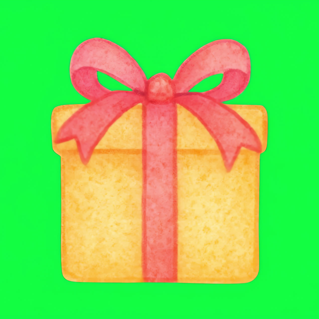 Animación de ilustración de caja de regalo vibrante, recurso aislado, vídeo en 4K transparente, canal alfa, ProRes
