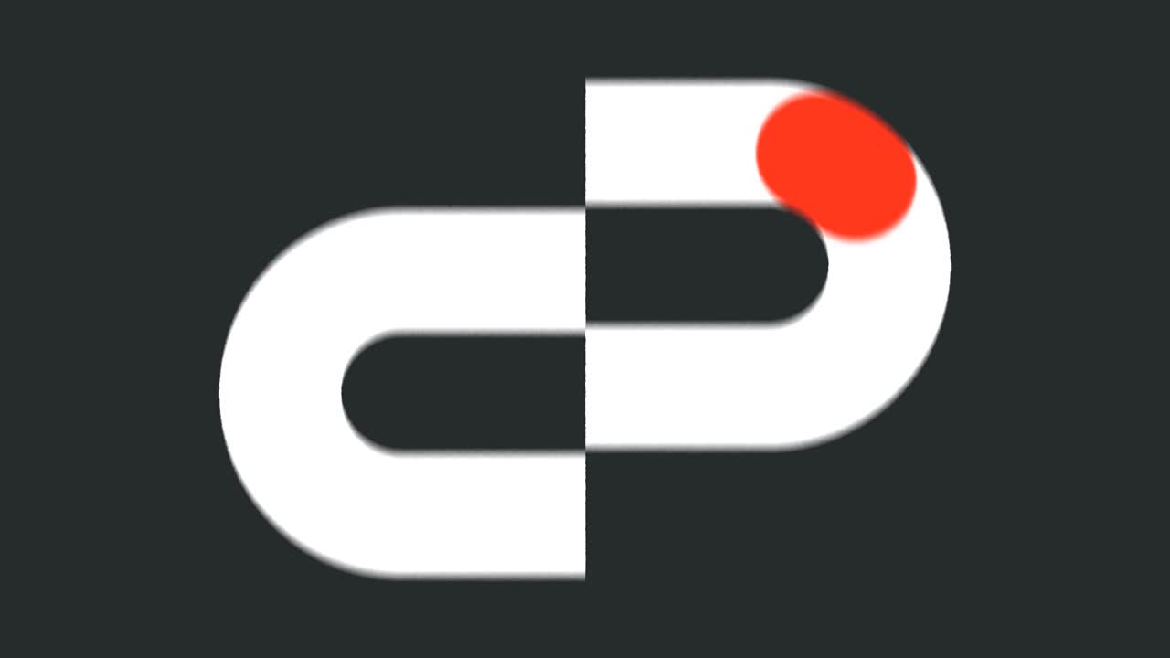 Looping animation of the endless movement of a ball along a path. Gray background