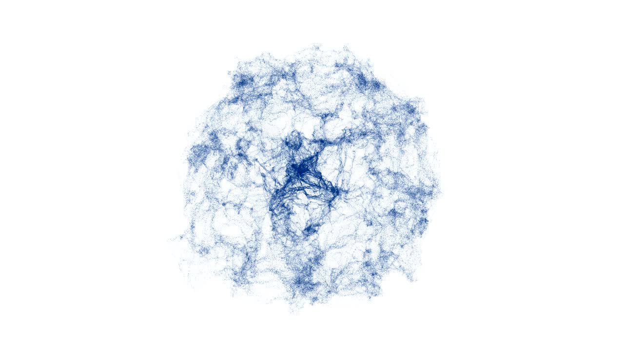 esfera fractal de puntos en azul animación de bucle de imágenes de video 4k.