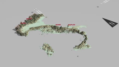 3d terrain map italy