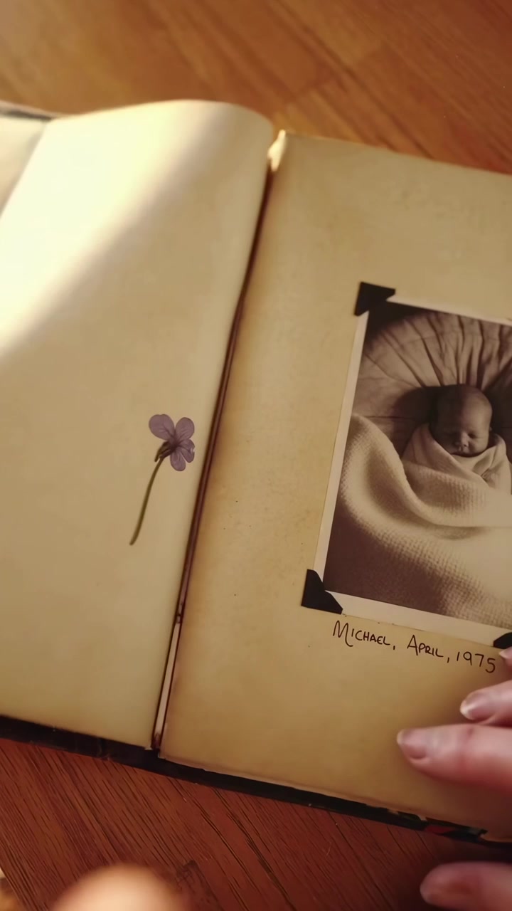 Starší osoba prohlížející si vintage fotoalbum