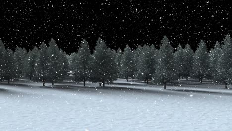 animation of glowing spots of light over trees in winter countryside scenery