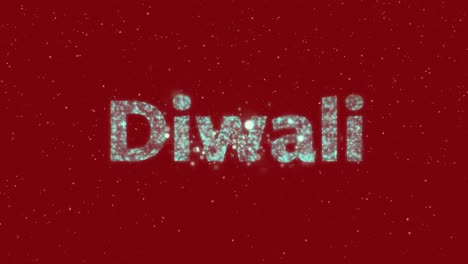 Animation-of-diwali-text-over-fireworks-on-red-background