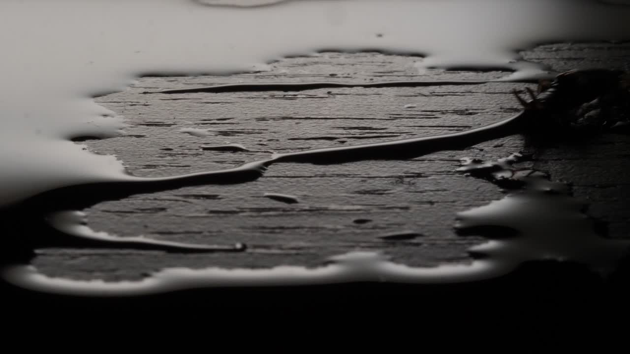 유럽 집게벌이라고도 알려진 일반적인 집게벌레의 클로즈업, 젖은 표면을 가로질러 질주