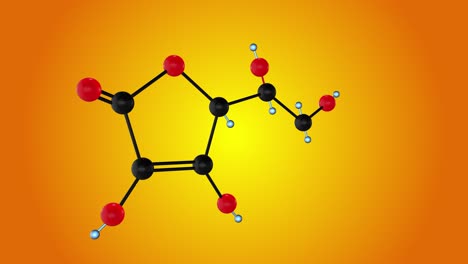 estructura molecular de la vitamina c. molécula de vitamina c.