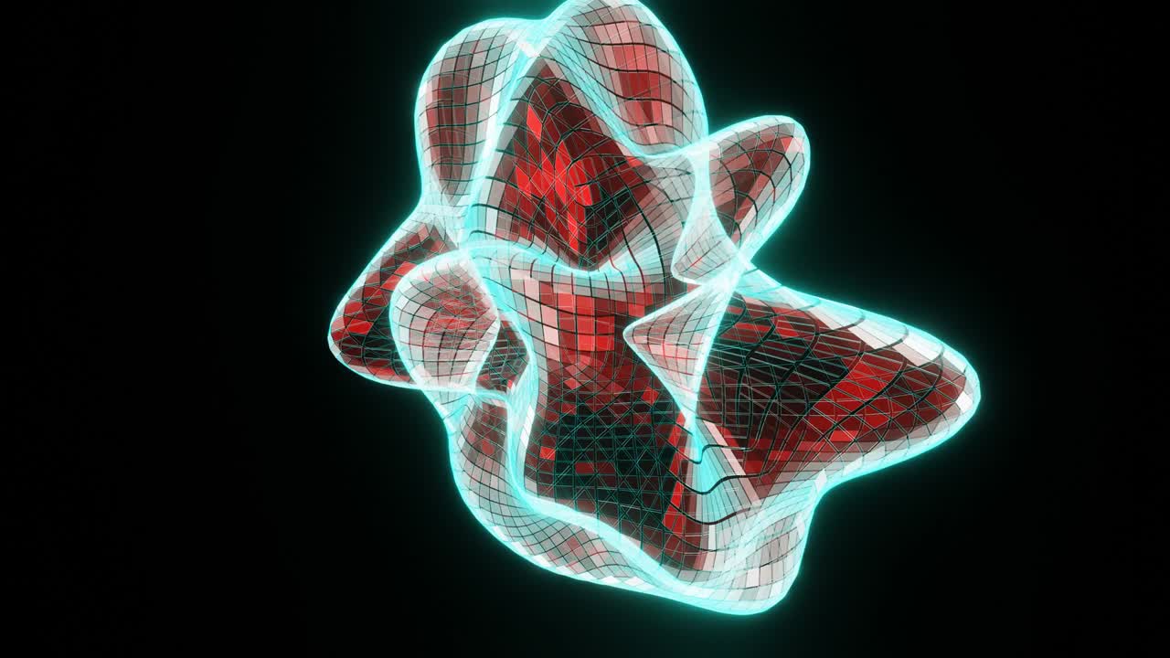 rotación de una figura abstracta de neón.