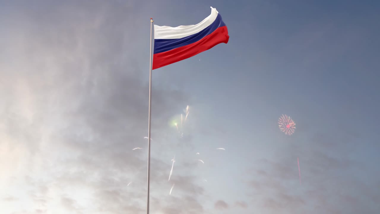 Bandiera slovena con sfondo di fuochi d'artificio