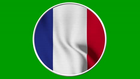 france  circular flag loop - realistic 4k flag waving in the wind