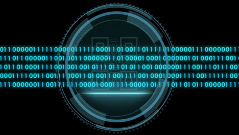 animation of data processing over qr code and scope scanning