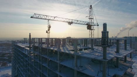 construction site in winter