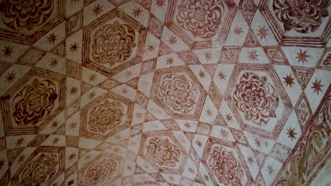 shot of the decorated barrel vault of the corridor in the atrium of the ex-convent of the nativity of mary in tepoztlán, mexico