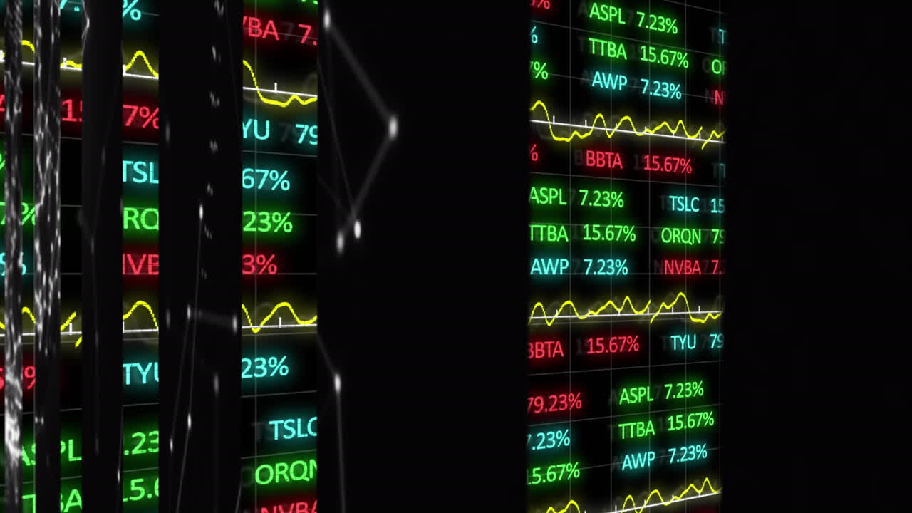 Animazione dell'elaborazione dati su sfondo nero