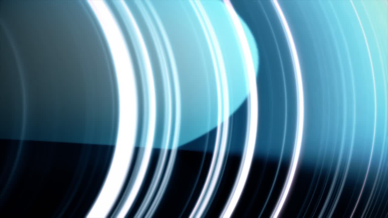 추상적인 파란색 빛의 흔적과 원