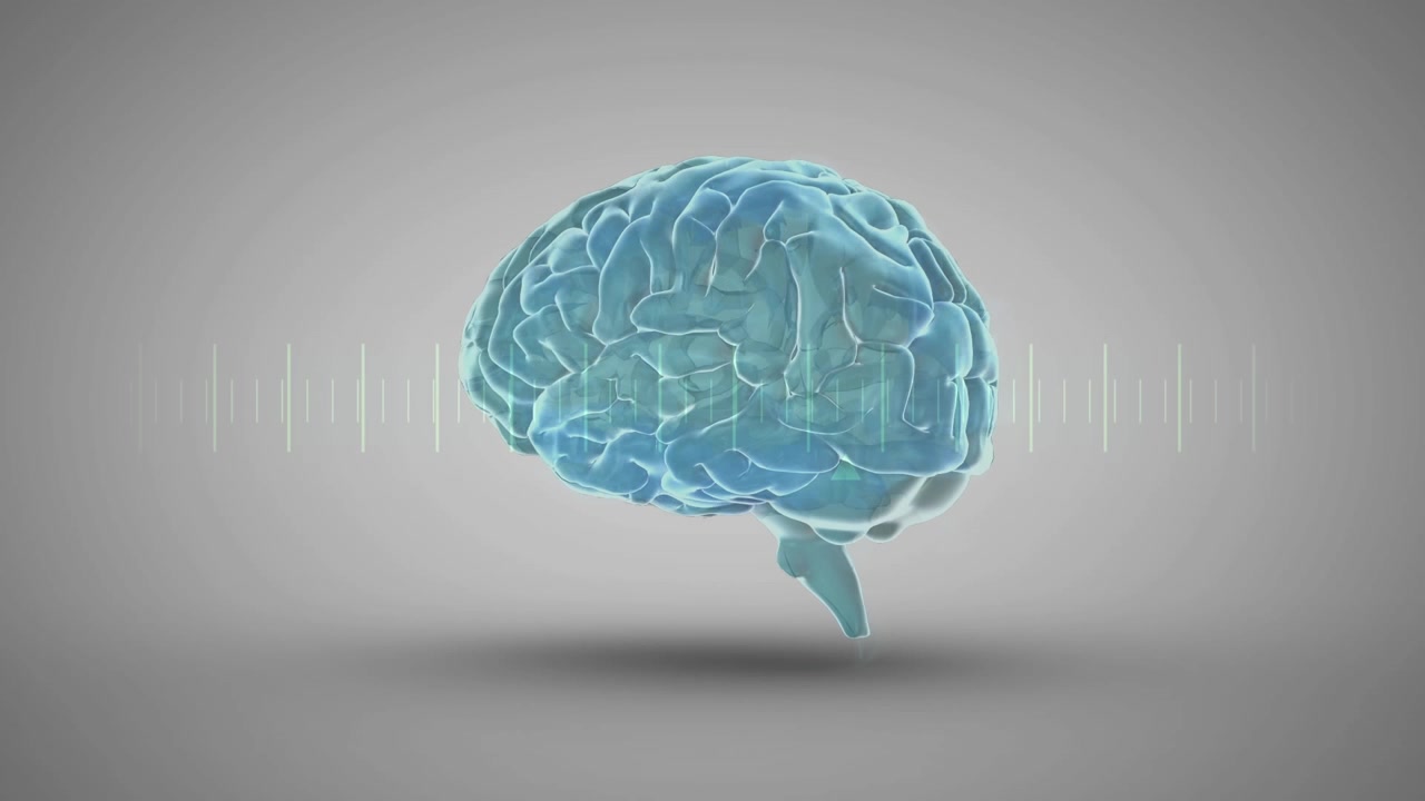 Animation of brain over white background