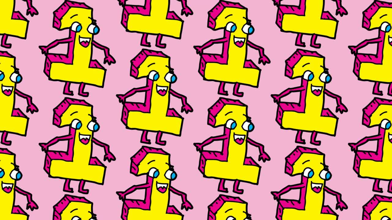 kids drawing pop art seamless background with theme of number one