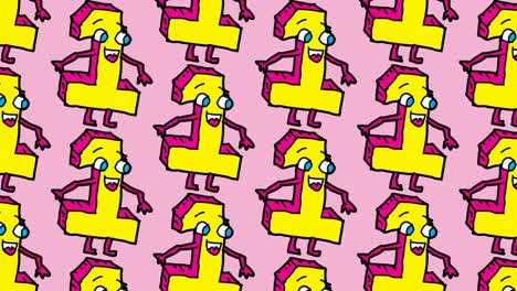 kids drawing pop art seamless background with theme of number one
