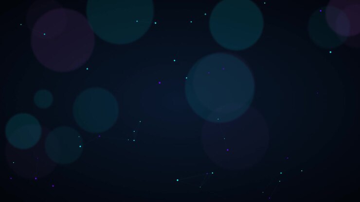 Abstract Digital Network Background with Floating Particles and Bokeh
