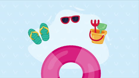 float summer vacation accessory animation