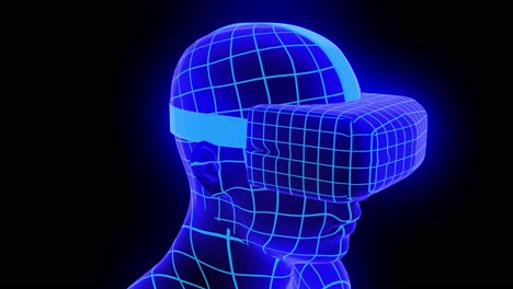 Vr-Casco-De-Realidad-Virtual-Holograma-Animación-Futurista-Hmd-Juego-Tecnología-Bucle-4k