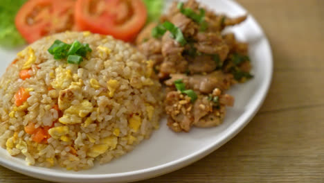 fried rice with grilled pork