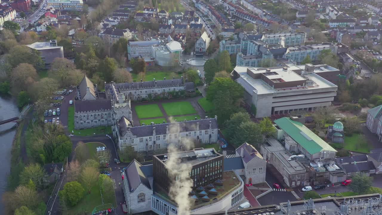 Aerial view of University College Cork – National University of Ireland.The university was founded in 1845, It became University College, Cork, under the Irish Universities Act of 1908.